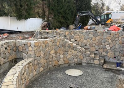 Stone Retaining Wall Construction in Norwalk, CT by AV Masonry, LLC.